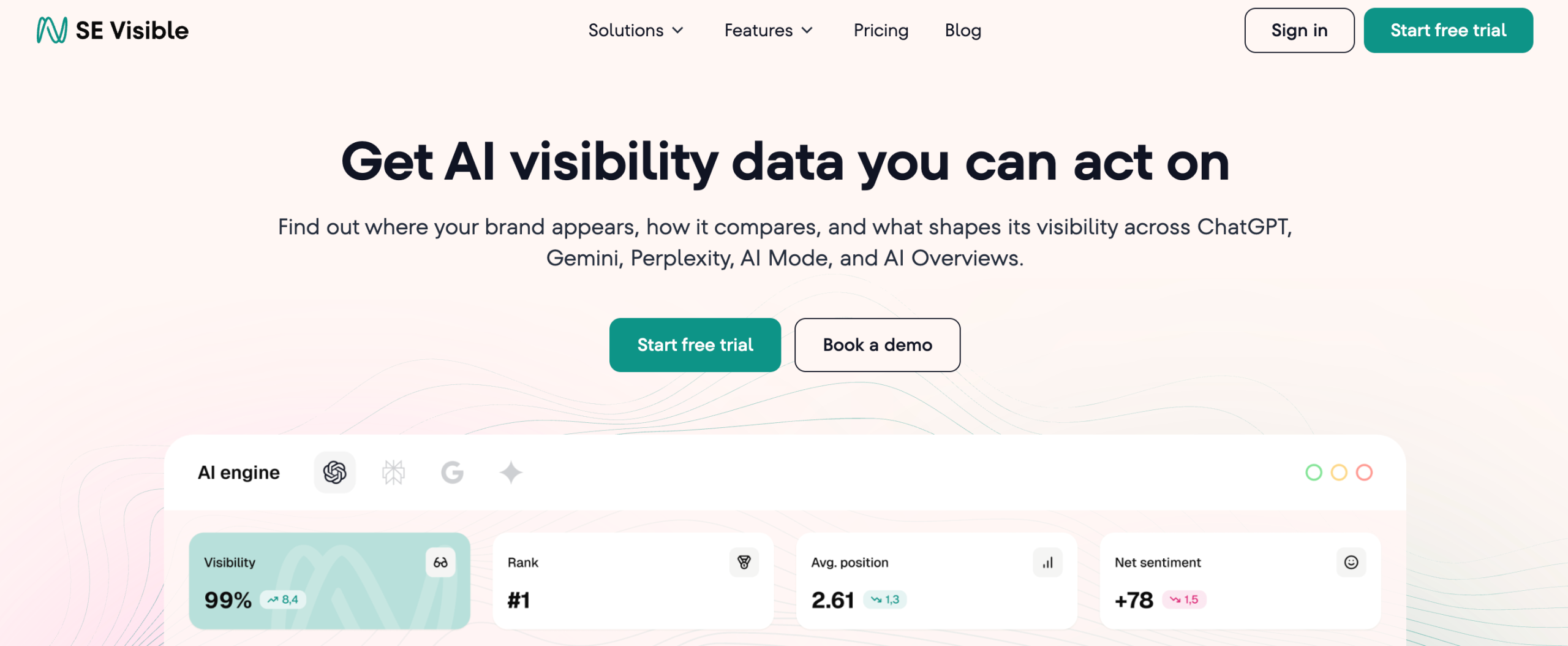 SE Visible homepage