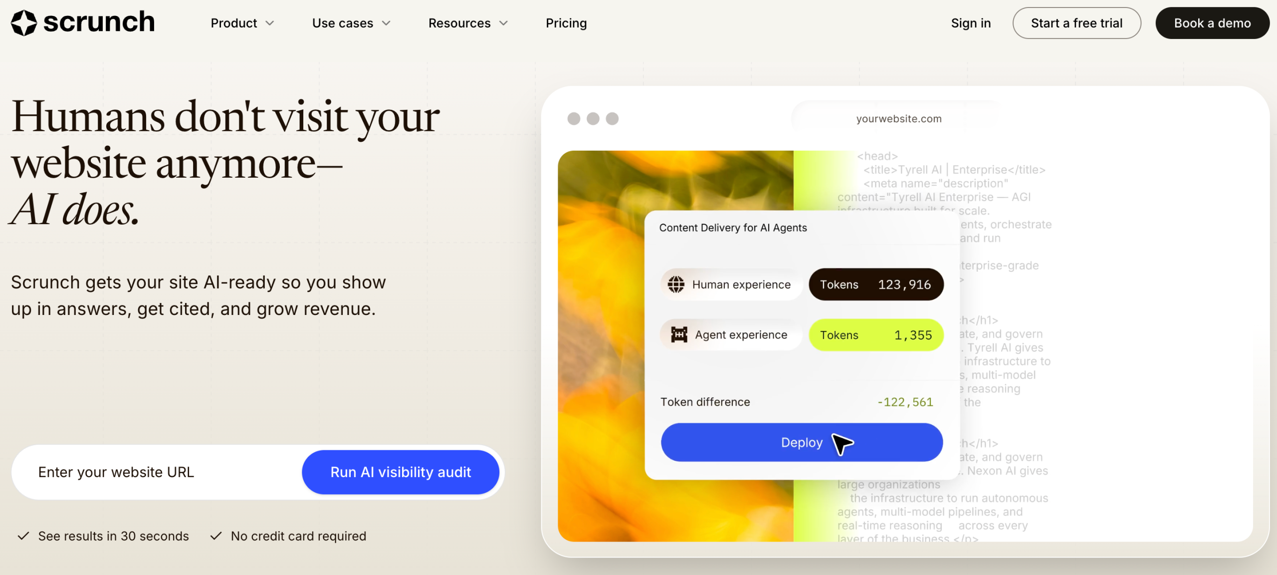 Scrunch home page