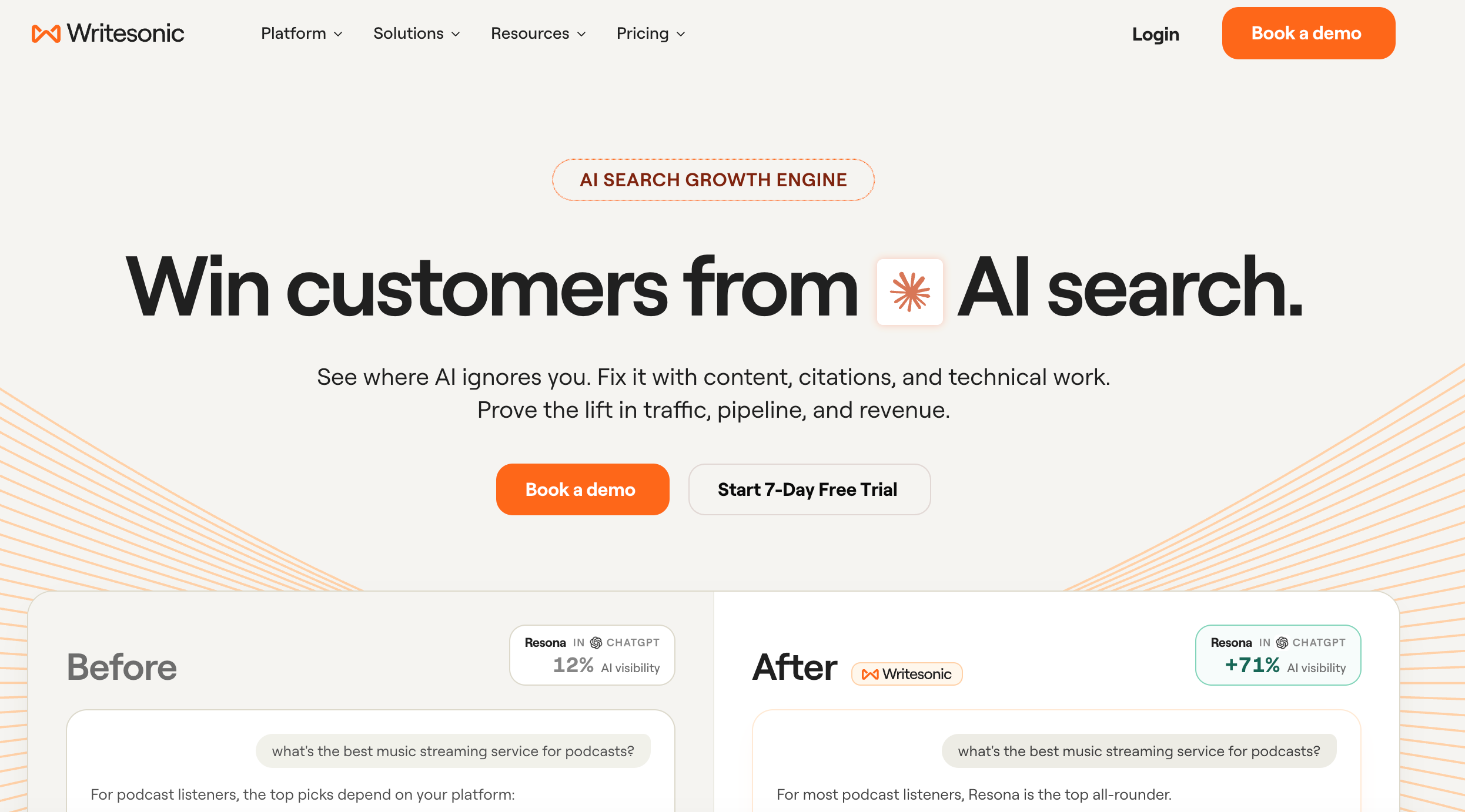 Writesonic home page