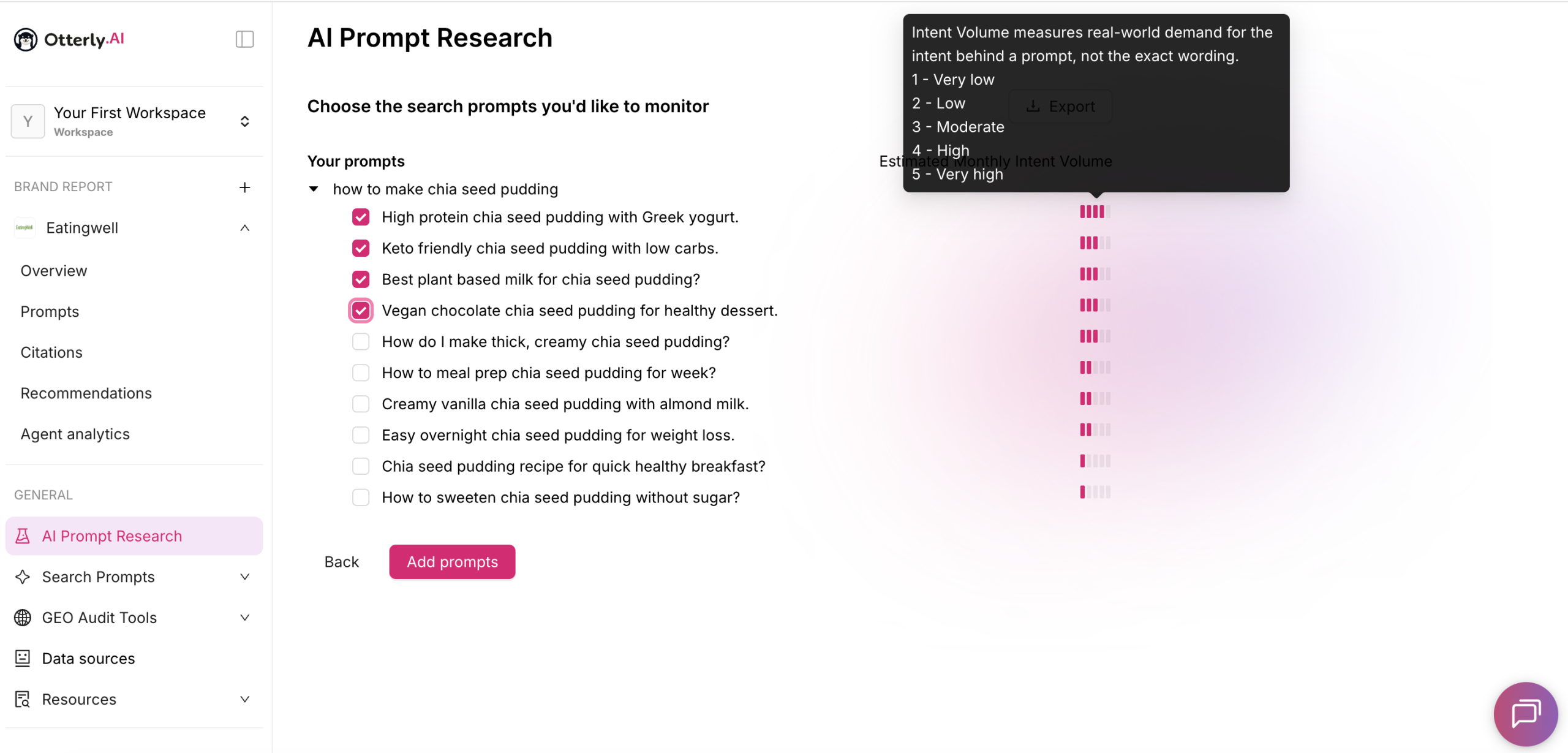Do prompt research in otterly.ai AI prompt research in otterly.ai