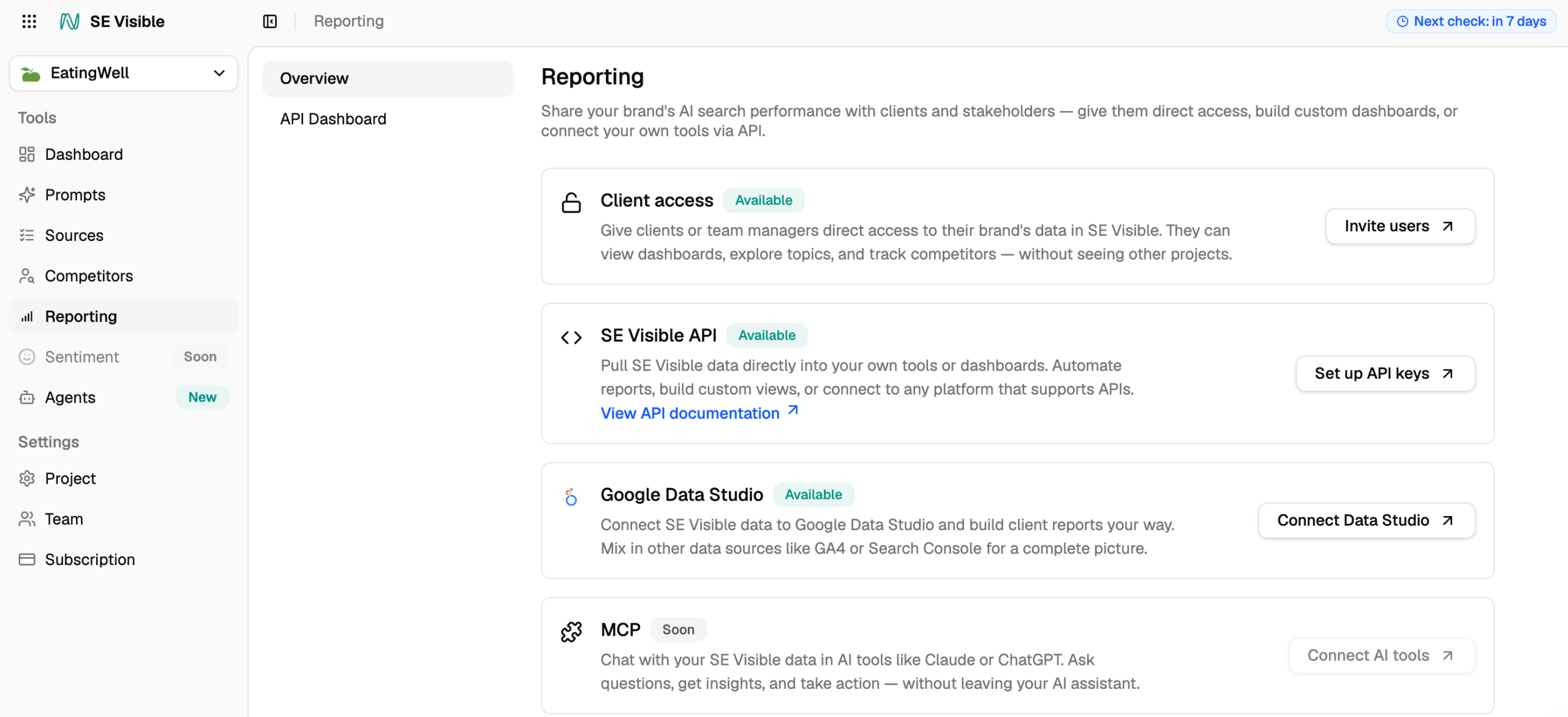 See the reporting options in SE Visible Reporting options in SE Visible