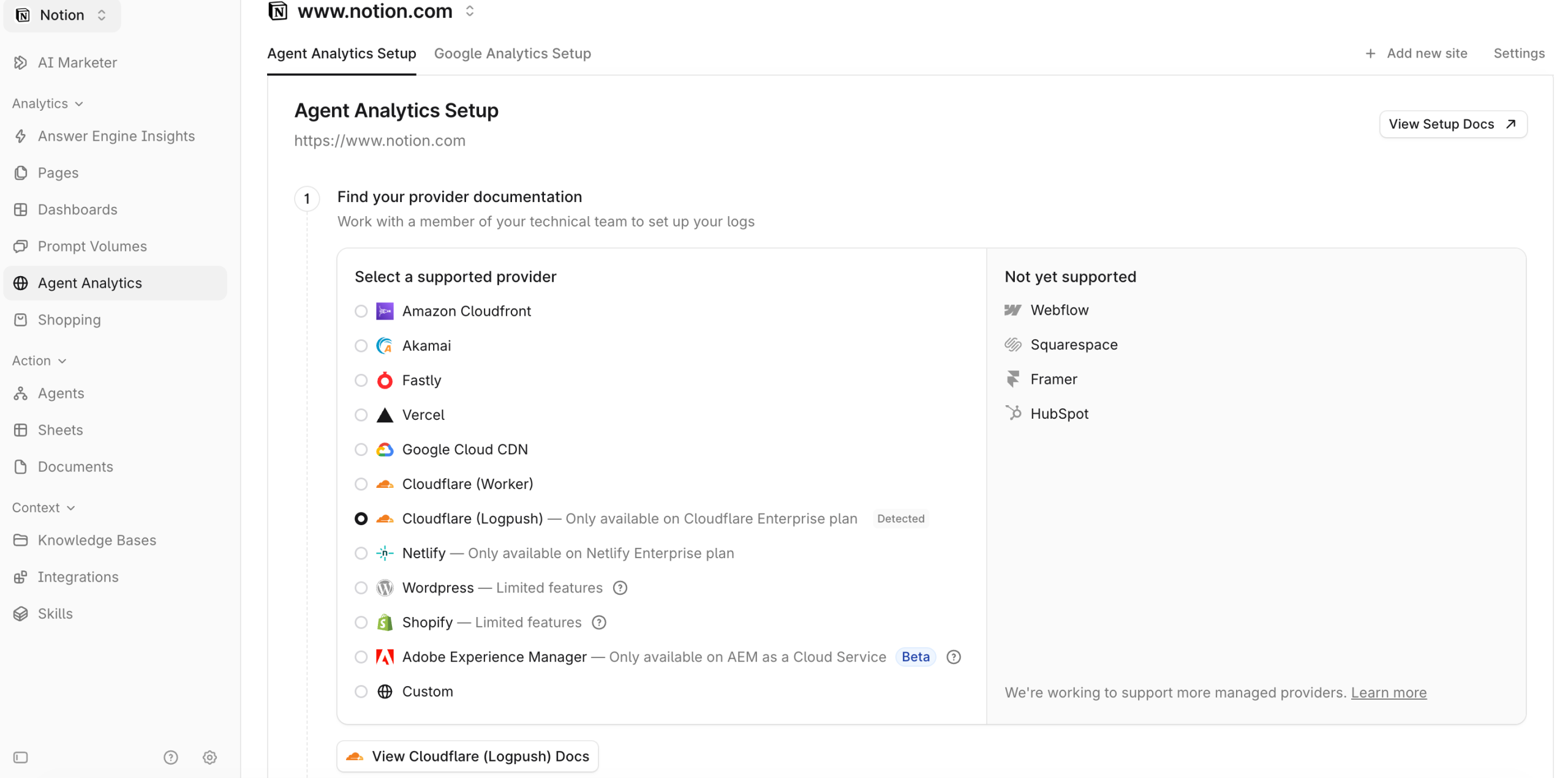Use Agent Analytics in Profound Agent Analytics in Profound