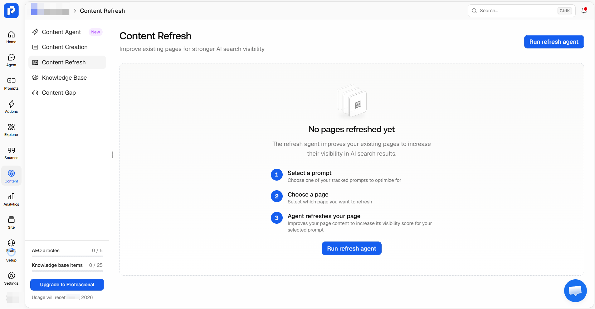 Promptwatch's content features