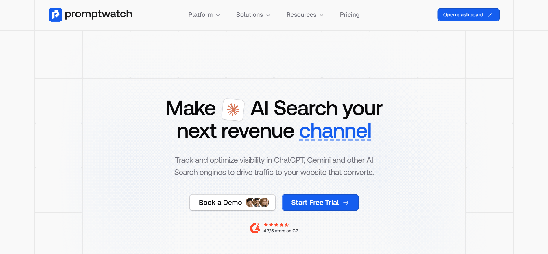 Promptwatch's homepage